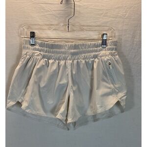 Lululemon Tracker Short 4" White Lined Size‎ 10 Running Gym Pickleball Tennis
